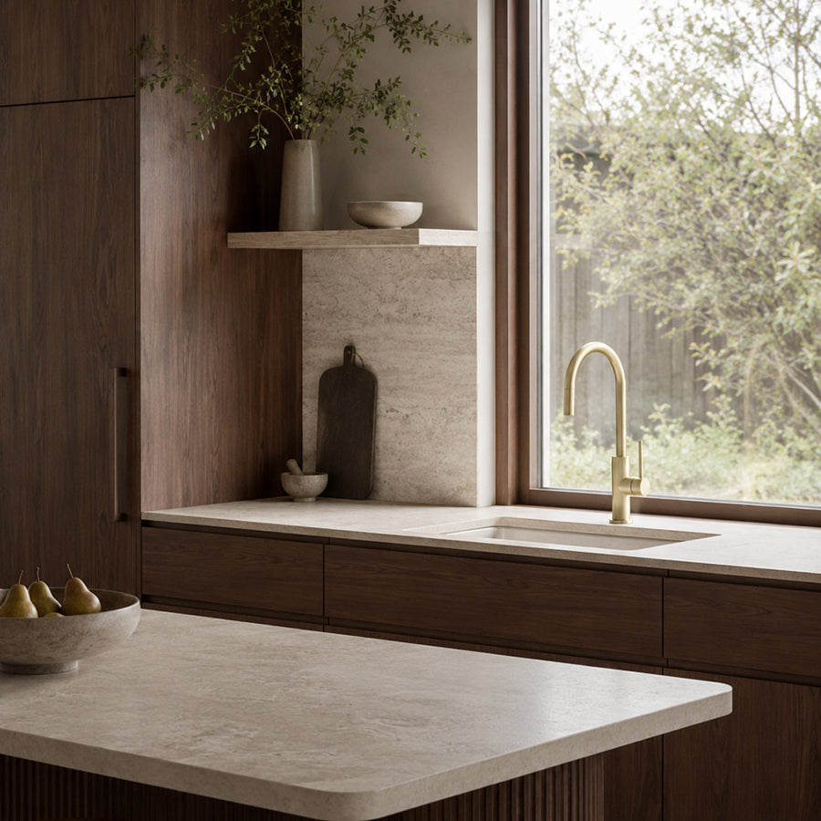 Pull-Out Kitchen Mixer Tap - Brushed Gold