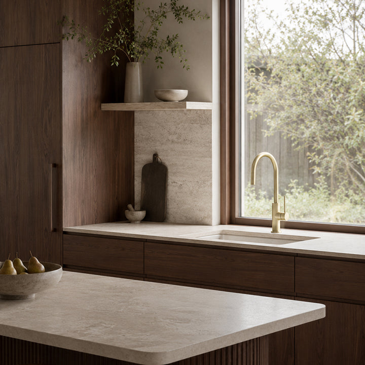 Pull-Out Kitchen Mixer Tap - Brushed Gold
