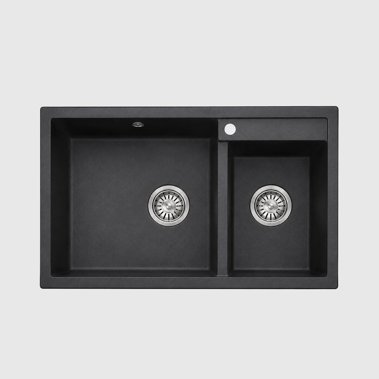 AIFI Granite Stone Kitchen Sink Double Bowls Metallic Black