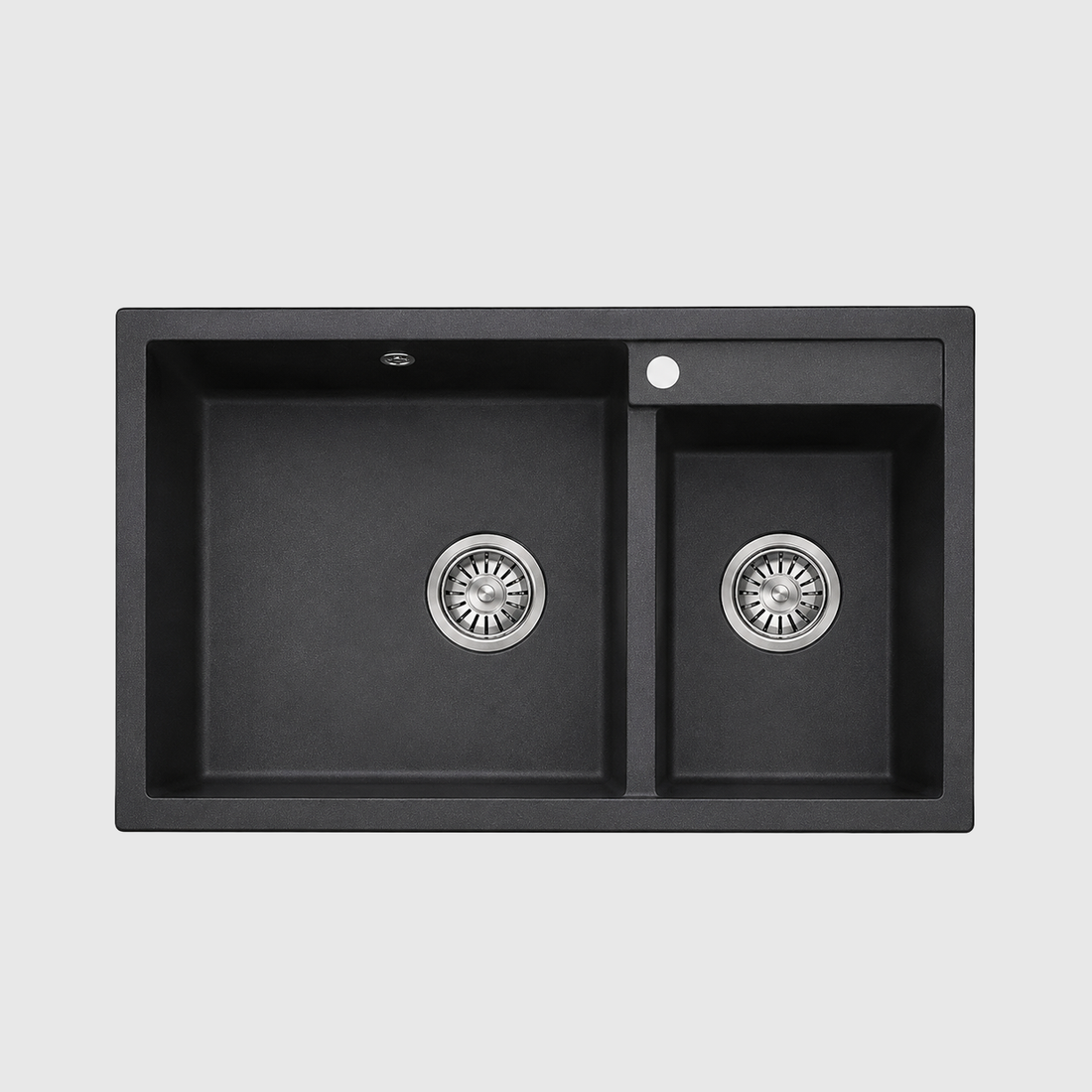 AIFI Granite Stone Kitchen Sink Double Bowls Metallic Black
