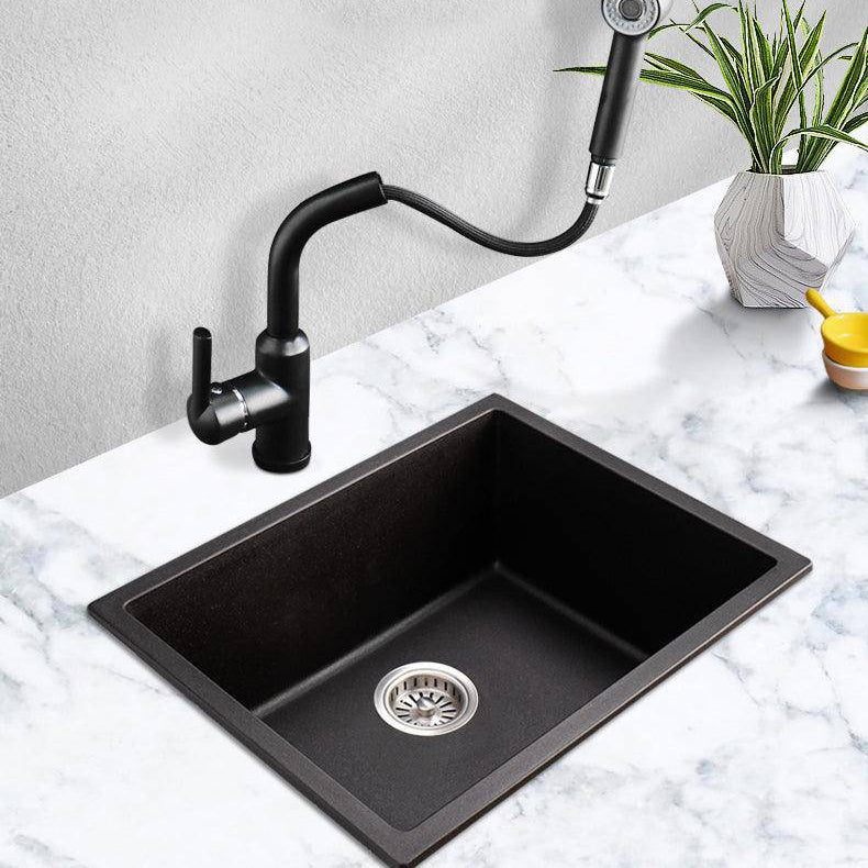 AIFI Granite Stone Kitchen Sink Single Bowls Metallic Black - Fantaci interiors 