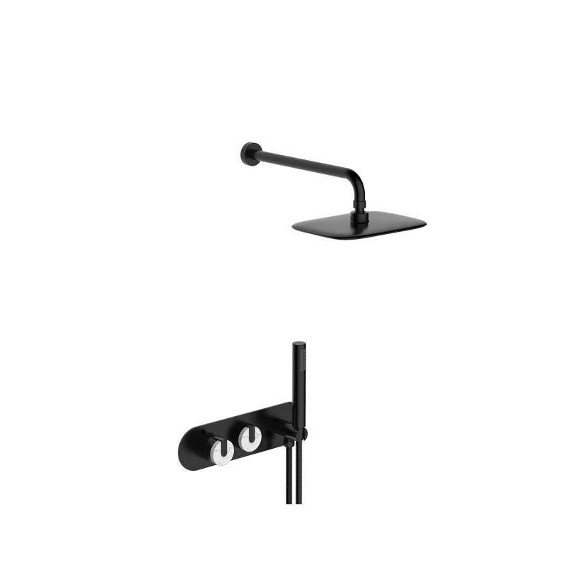 Matt Black Granite Shower Miver 2 In 1 Shower Set - Fantaci interiors 