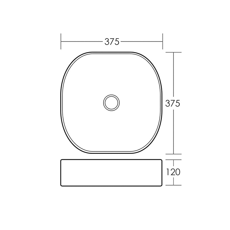 Omega Square Above Counter Top Basin, Solid Surface Acrylic (Matt White) - Fantaci interiors 