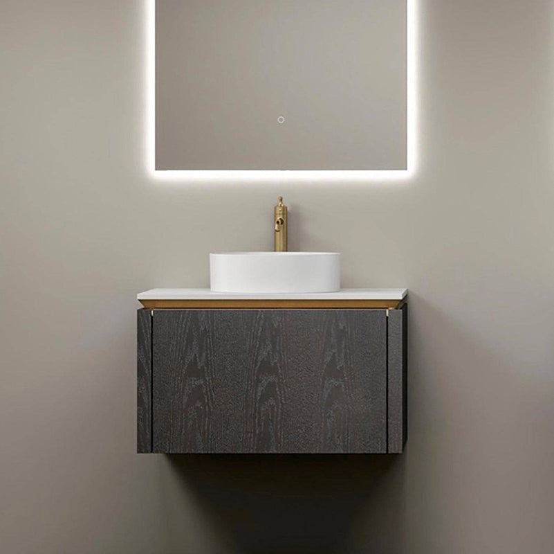 Omega Wall hung vanity with induction light-single bowl-895mm - Fantaci interiors 