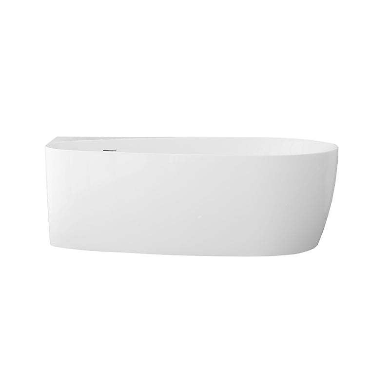 Waterdrop Left Corner Back to Wall Freestanding Bath Matt White - Fantaci interiors 