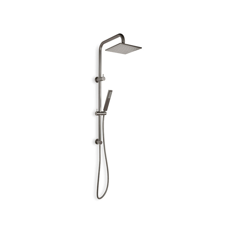 Gun metal gray Twin Rail Shower Set - Fantaci interiors 