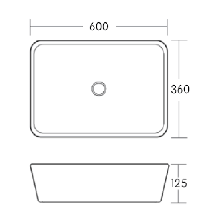 Retangular Above Counter Basin – Matt Brown - Fantaci interiors 