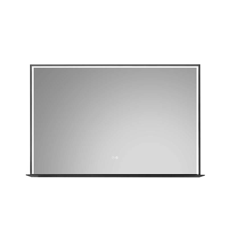 LED Rectangular Mirror with Aluminum Frame, Storage Tray 1200x800x130mm - Fantaci interiors 