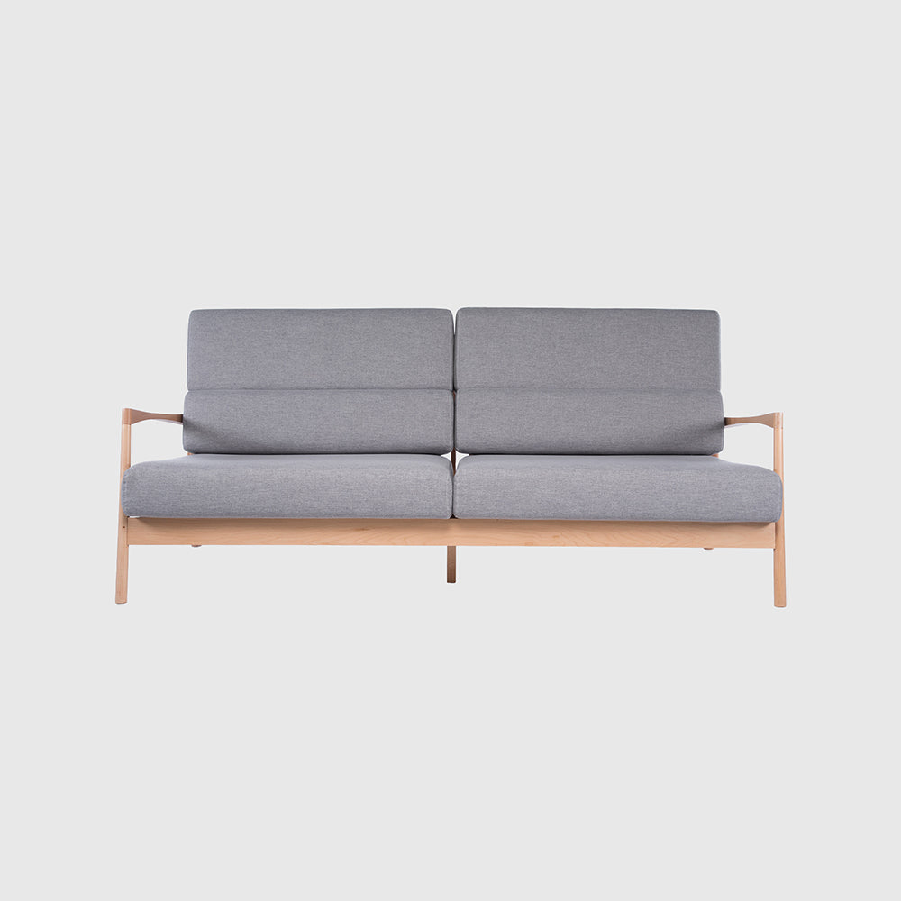 Nara 3 Seater Sofa – Solid Oak & Grey