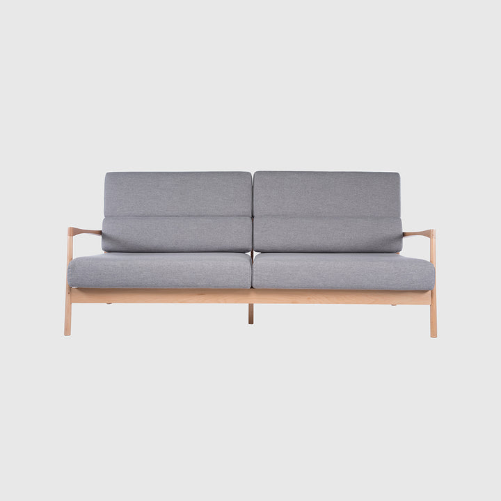 Nara 3 Seater Sofa – Solid Oak & Grey