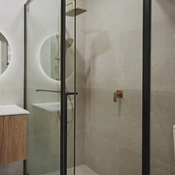 Rolling Door & Return Rectangle Shower screen with 10mm Glass-900mm  x 1200mm x 2100mm