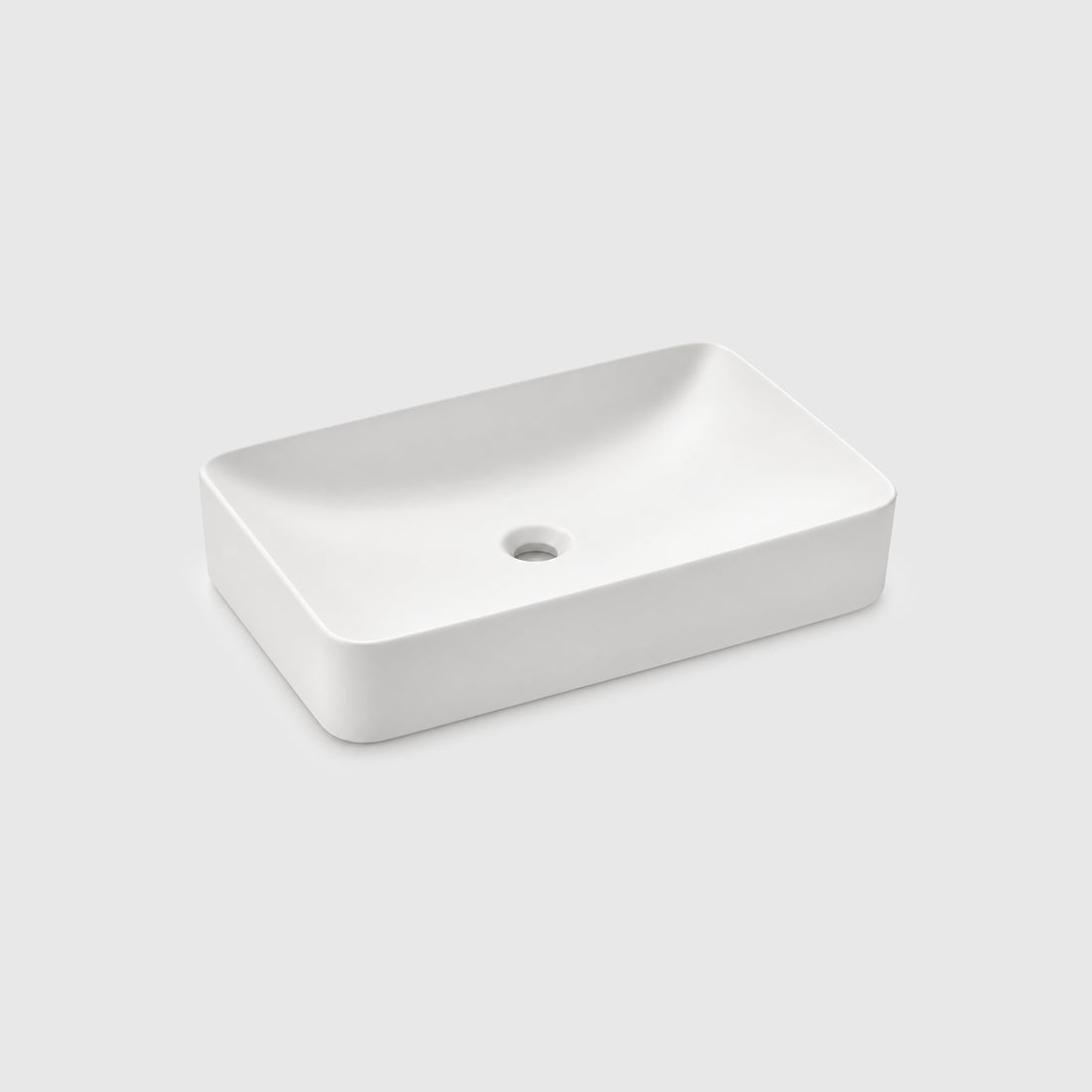 Rectangular Above Counter Basin 600mm  – Matt White